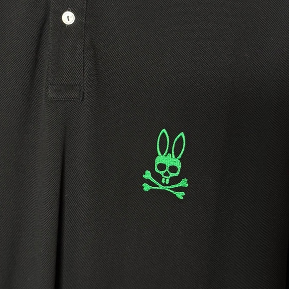 Psycho Bunny Polo Shirt Pima Cotton‎ Embroidered Logo Men's Size 1XLT Black - Picture 2 of 7